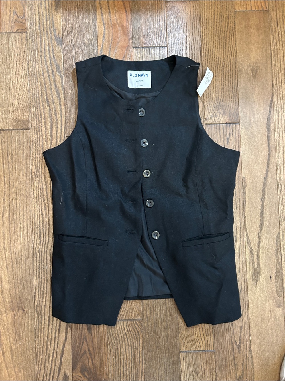 Old Navy Black Sleeveless Button Vest
